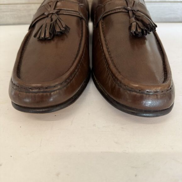 Diamond’s Italy Brown Buttery Soft Leather Tassel Tie Slip On Loafers Men 9 New - Picture 8 of 16